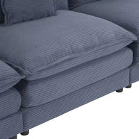 Canapé modulaire moderne MAYEERTY 70.8 en velours côtelé avec quatre coussins pour salon, bleu