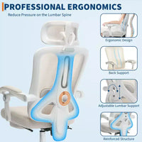 Acekool Fauteuil inclinable ergonomique en maille avec repose-pieds, réglage lombaire et appui-tête, pour bureau à domicile et salle de jeux