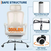 Acekool Fauteuil inclinable ergonomique en maille avec repose-pieds, réglage lombaire et appui-tête, pour bureau à domicile et salle de jeux