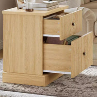 Table de chevet à tiroirs cannelés, table de chevet de style moderne du milieu du siècle avec base à bords incurvés, rangement peu encombrant pour chambre et salon