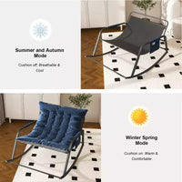 Rocking Chair avec Rangement, Coussins et AccoudoirsFauteuil Ergonomique Toutes Saisons, Confort Respirant pour Chambre, Salon, Patio, Jardin