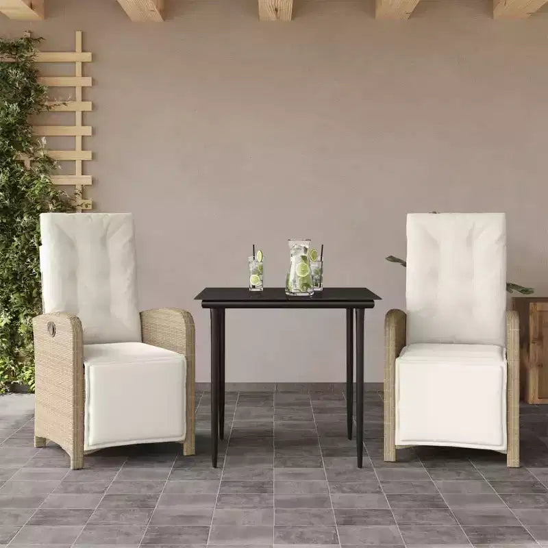 vidaXL Ensemble repas de patio avec coussins - Élégant et confortable