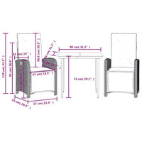 vidaXL Ensemble repas de patio avec coussins - Élégant et confortable