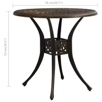 vidaXL Ensemble de bistrot en aluminium moulé, durable, rond