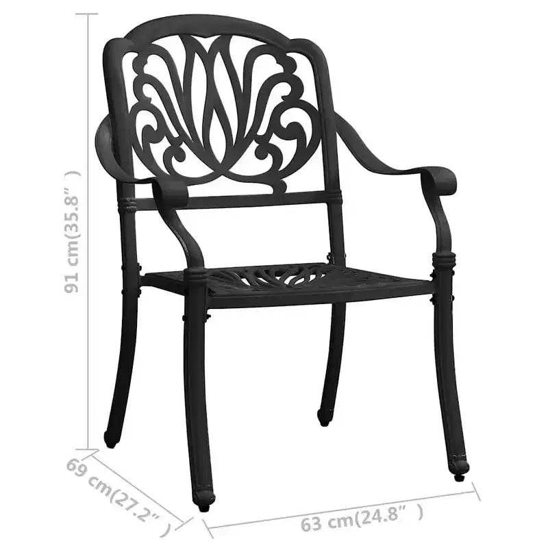 vidaXL Ensemble de bistrot en aluminium moulé, durable, rond