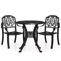 vidaXL Ensemble de bistrot en aluminium moulé, durable, rond