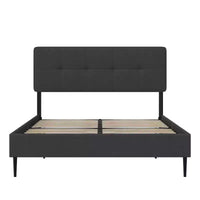 Lit plateforme capitonné en lin avec tête de lit réglable GDFStudio Ashford