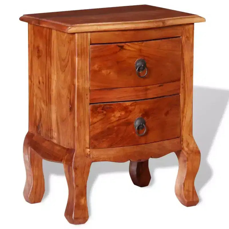 vidaXL 1/2x Table de chevet avec tiroirs Bois d'acacia massif Table d'appoint Meuble de téléphone