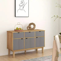 vidaXL Console de rangement pour salon OTTA Bois de pin massif