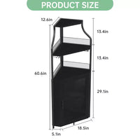 Meuble à Vins, Bar à Vins d'Angle de Style Ferme avec Porte-Bouteilles Amovible et Range-Verres, Unité de Rangement Compacte pour Alcool et Café avec Porte Grillagée