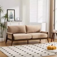 Christopher Knight Home Sneha Canapé moderne 3 places en velours et bois de 74 po