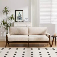 Christopher Knight Home Sneha Modern 74 3-Seater Wooden Velvet Upholstered Sofa
