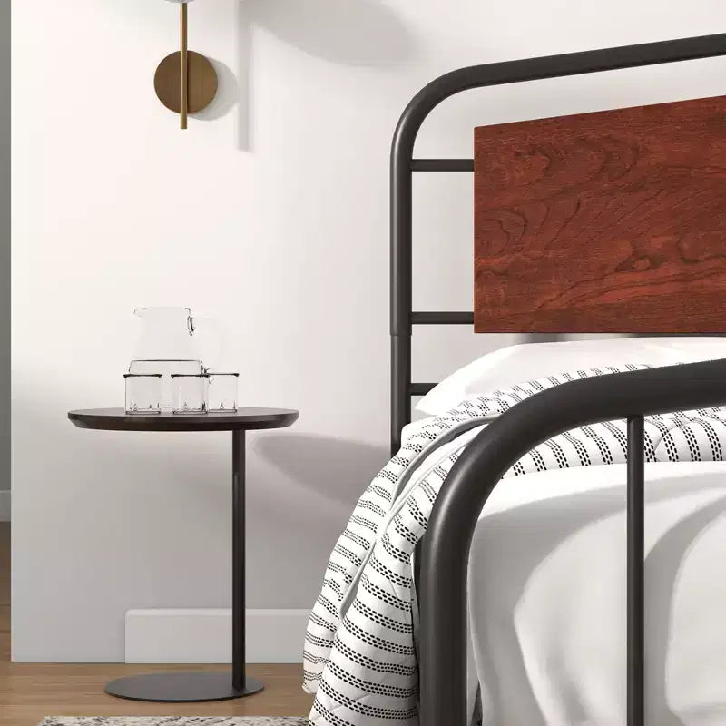 Cadre de lit taille Full avec tête et pied de lit en bois, lit plateforme robuste avec rangement sous le lit, construction métallique solide, montage facile