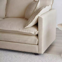 Canapé d'angle modulaire en chenille en forme de U Homy Casa avec poufs réversibles, confort coussiné profond, beige
