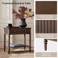 Godefroy Table d'appoint 1 tiroir, 66 cm, lot de 2 | HULALA HOME-WALNUT