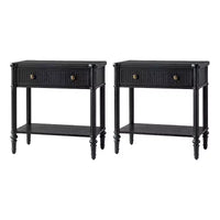 Godefroy 26 Tall 1-Drawer End Table Set of 2 | HULALA HOME-WALNUT