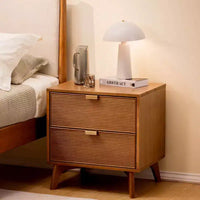 Table de chevet Linea Tambour 2 tiroirs avec poignée en laiton