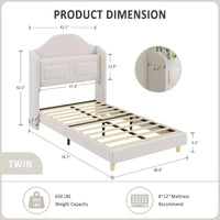 Cadre de lit enfant une place avec revêtement en velours, tête de lit à oreilles, éclairage LED et bibliothèque de rangement, lit une place style princesse, sans sommier