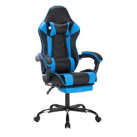 Chaise de jeu avec repose-pieds, chaise d'ordinateur ergonomique avec appuie-tête et support lombaire, chaise de jeu respirante et réglable en hauteur pour la maison et le bureau