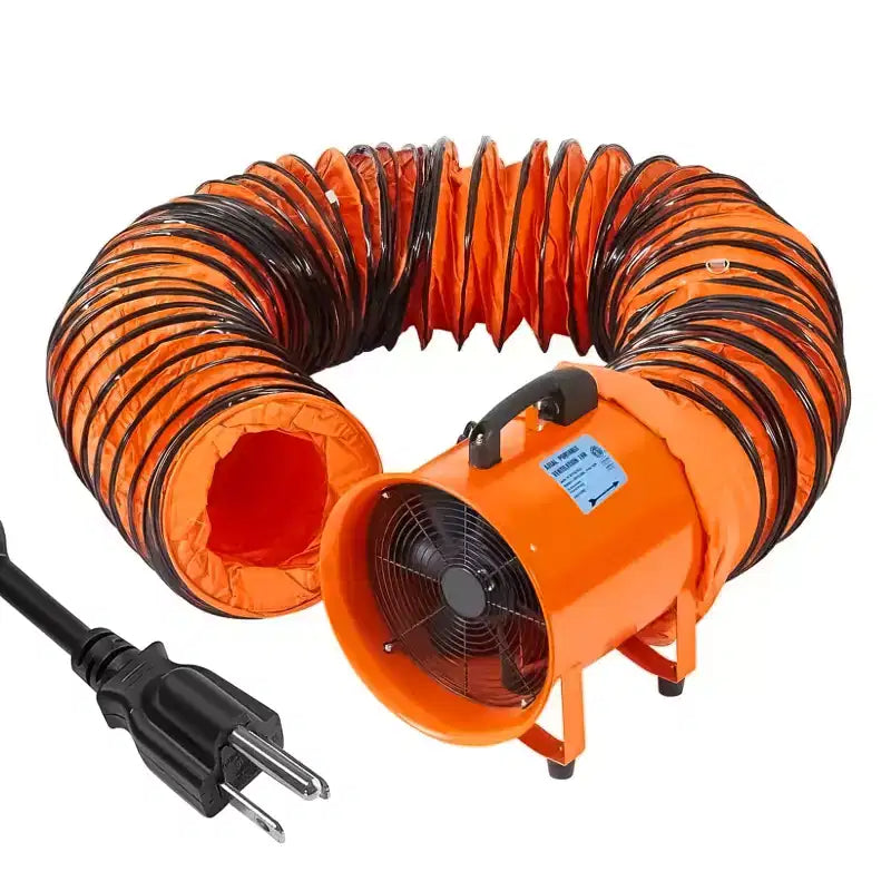 Ventilateur, ventilateur soufflant robuste 12 pouces portable, moteur haute vitesse 580W avec débit d'air 3500 CFM, conduit flexible 32,8 pi, échappement faible bruit