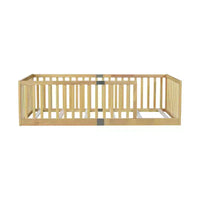 Lit et sommier Whisen Twin Floor avec barrières hautes, 6 lattes incluses, garde-corps de sécurité, sans porte