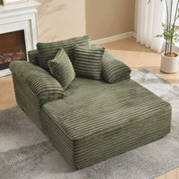 48,8" Canapé-lit chaise longue surdimensionné - Canapé sans structure en velours côtelé avec oreillers et accoudoirs larges pour salon ou chambre à coucher