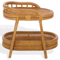 Table d'appoint à 2 étagères en rotin Shayleen - CWK3023 - Naturel - Safavieh Couture