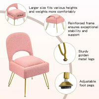 Chaise de coiffeuse Furniliving avec rangement, Chaise de maquillage avec rangement et dossier pliable