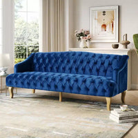 Canapé 3 places Thomas Christopher Knight Home 72.76'' moderne milieu de siècle en velours avec pieds en bois galbés