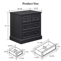 Table de chevet avec 4 tiroirs de rangement, table de nuit large de 66 cm avec station de charge, tables d'appoint en bois pour chambre à coucher, salon