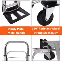 Diable Chariot Plateforme Convertible Robuste 2-en-1, Capacité 317 kg, Chariot Pliant avec Poignée Télescopique et 4 Roues – Idéal pour Entrepôt