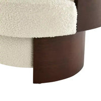 Fauteuil baril pivotant Whisen 360° avec design sculptural en bois courbé, cadre en bois massif, 81 cm de large, polyvalent pour le salon et la chambre à coucher