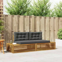 vidaXL Salon de jardin avec coussins 2 places naturel et anthracite