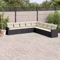 vidaXL Salon de jardin noir et crème