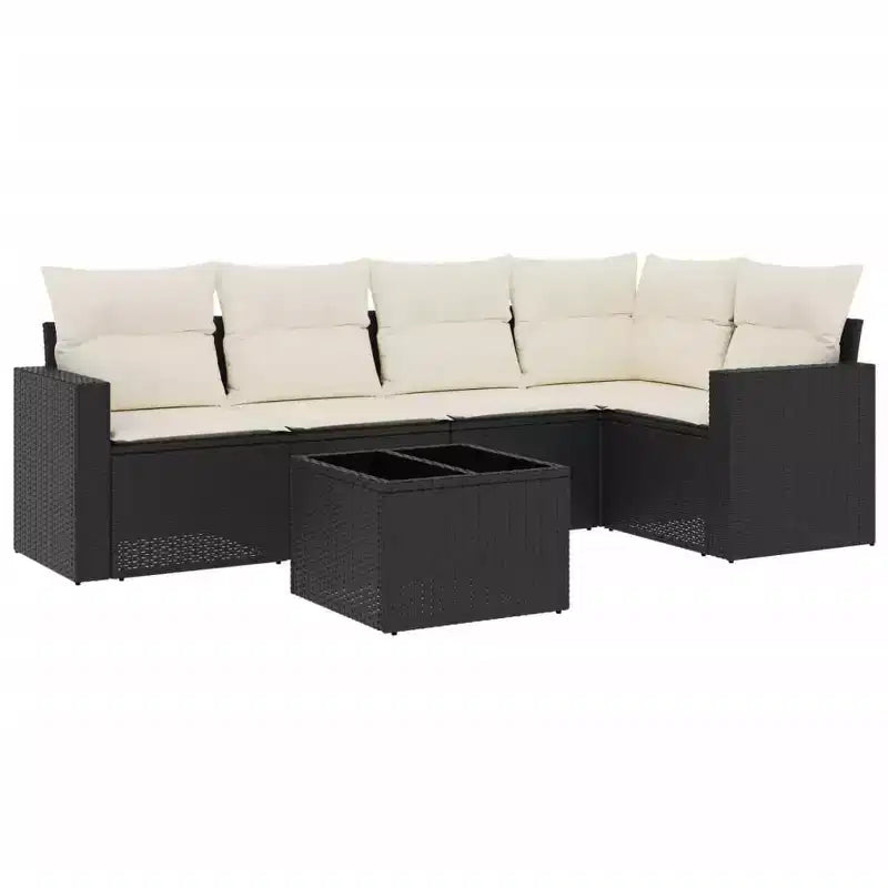 Ensemble canapé de jardin vidaXL noir