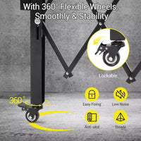 Barrière de sécurité pliable avec roulettes universelles, clôture extensible, barrière roulante à 360°, cour, jardin, garage