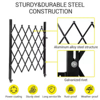 Barrière de sécurité pliable avec roulettes universelles, clôture extensible, barrière roulante à 360°, cour, jardin, garage