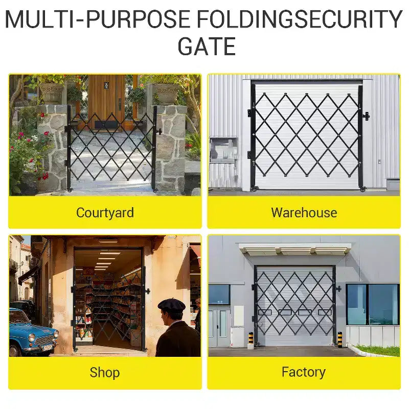 Barrière de sécurité pliable avec roulettes universelles, clôture extensible, barrière roulante à 360°, cour, jardin, garage
