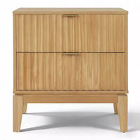 Table de chevet moderne en bois cannelé Christopher Knight Home avec 2 tiroirs