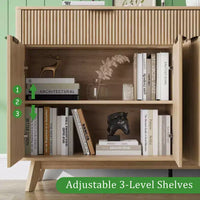 Bahut, 2 tiroirs, 4 portes, étagères réglables, rangement, pour la maison, le salon