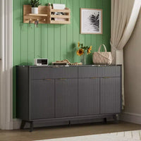 Bahut, 2 tiroirs, 4 portes, étagères réglables, rangement, pour la maison, le salon