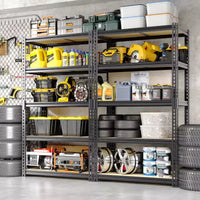 Étagères de rangement de garage robustes 40x20x72, étagère en acier réglable à 5 niveaux, organisateur utilitaire d'une capacité de 1134 kg