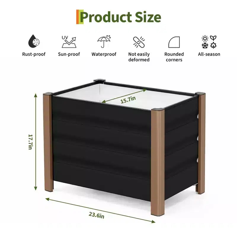 Grand bac jardinière en aluminium blanc, carre de jardin sureleve extra-long avec coins arrondis et bordure de securite anti-coupure