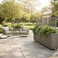 Jardinière cloison en aluminium gris-brun moderne pour espaces intérieurs et extérieurs, jardinière d'intimité avec drainage et finition durable