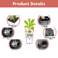 Jardinière auto-irrigante de 76 cm de haut, marron, pour l'extérieur et l'intérieur, grand pot de fleurs en faux rotin avec indicateur de niveau d'eau et seau intérieur