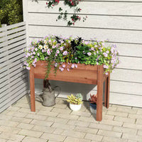 Jardin potager surélevé de 101,6 x 50,8 x 78,7 cm avec pieds, bac de plantation surélevé en bois massif pour légumes, herbes aromatiques et fleurs, montage facile