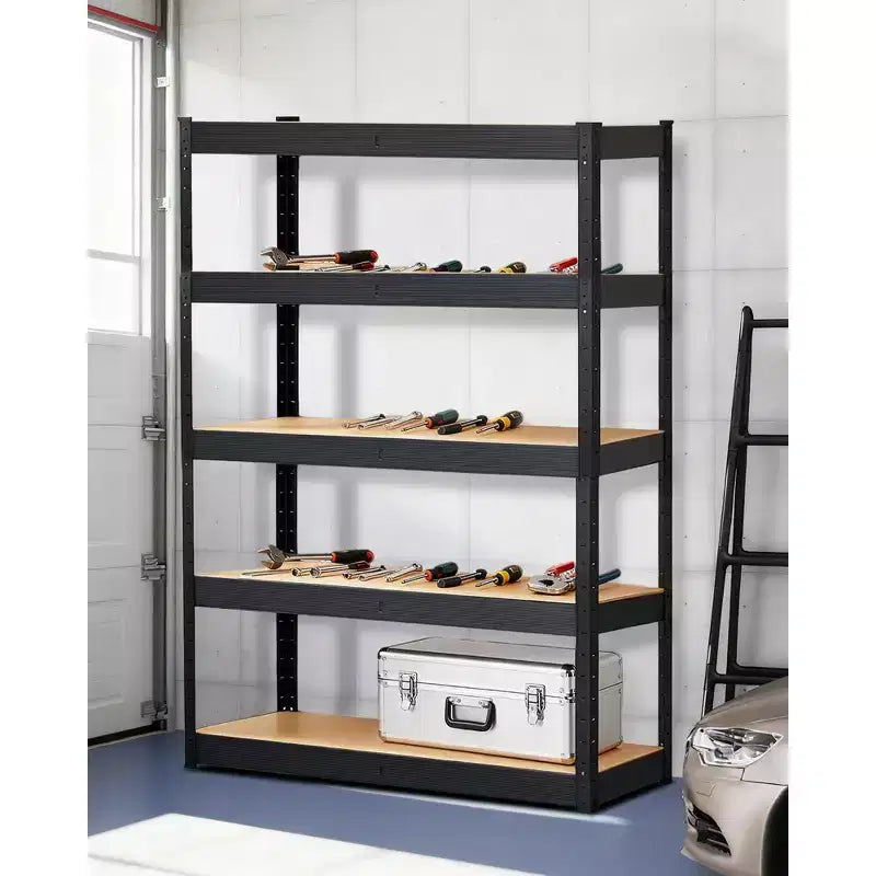 Étagères de rangement, 91,4 x 45,7 x 182,9 cm Étagères de garage robustes en métal réglables, Unités de rangement réglables à 5 niveaux, Racks utilitaires de rangement en métal
