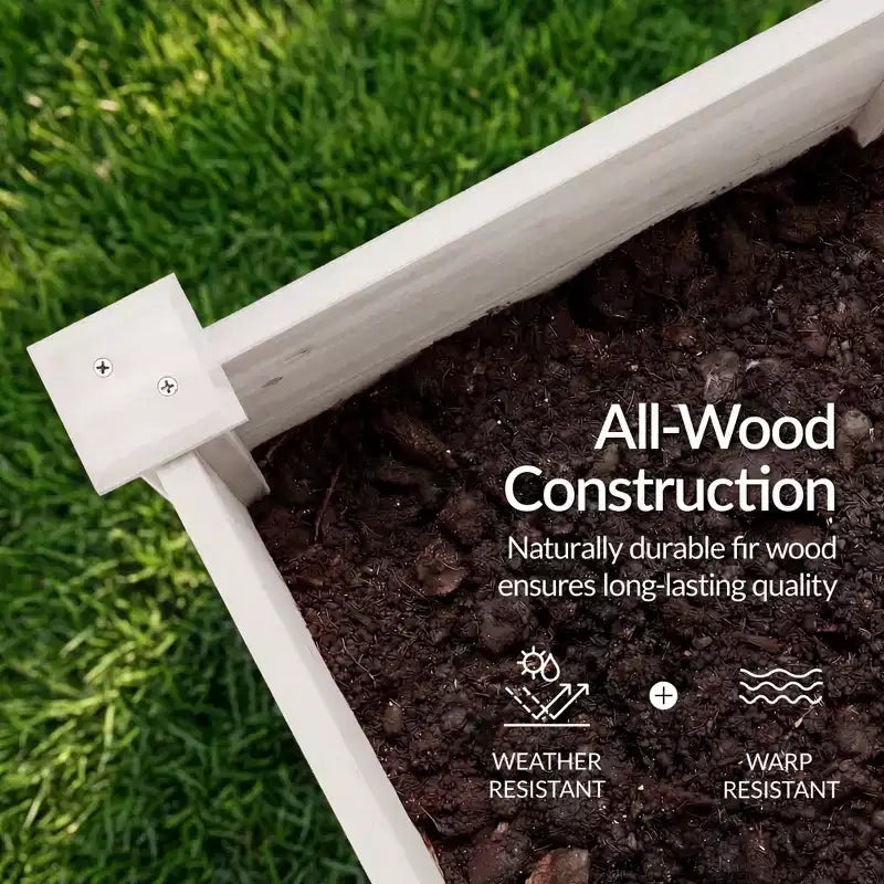 Jardin surélevé Best Choice Products 72 x 24 x 30 po, profondeur supplémentaire de 16 po, support de jardinière surélevé en bois - Blanc