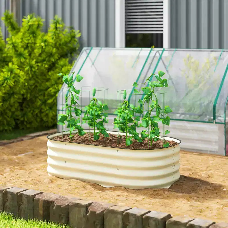 Kit de jardin surélevé galvanisé, jardinière métallique avec bordure de sécurité