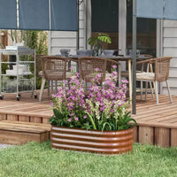 Kit de jardin surélevé galvanisé, jardinière métallique avec bordure de sécurité